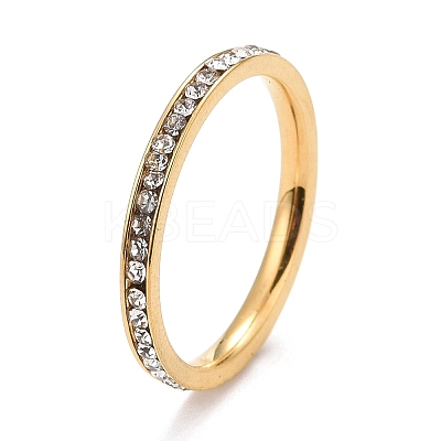 304 Stainless Steel Rhinestone Rings STAS-D178-02G-01-1