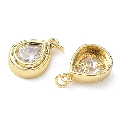 Brass Pave Clear Cubic Zirconia Pendants KK-CBA56EF-35A-G-1
