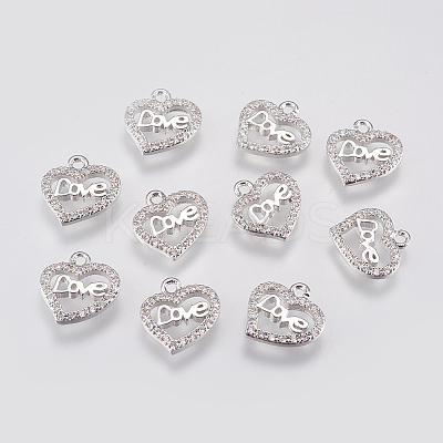 Brass Micro Pave Cubic Zirconia Charms LS-KK-A144-037P-1