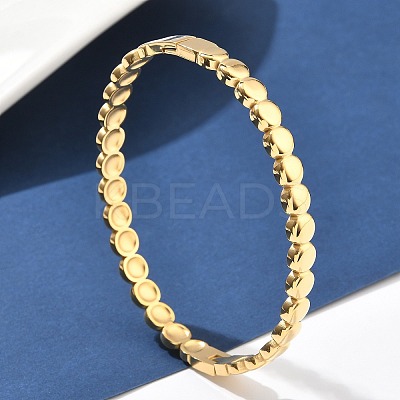 304 Stainless Steel Bangles for Women AJEW-P127-08G-1