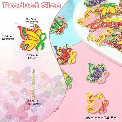 30Pcs 6 Colors Alloy Enamel Pendants FIND-CJ0002-71-1