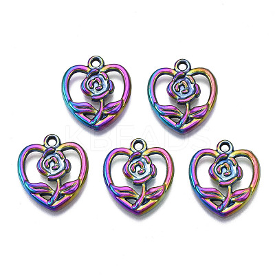 Rack Plating Rainbow Color Alloy Pendants PALLOY-S180-322-1