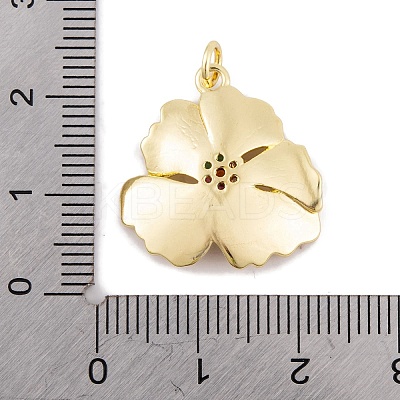 Rack Plating Brass Micro Pave Cubic Zirconia Pendants KK-K367-21G-02-1
