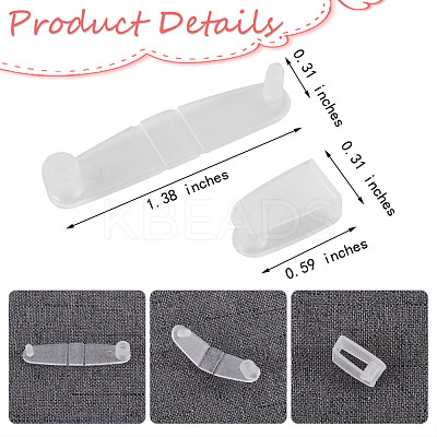 50Pcs Badge Strap Clip White Key Chain Connector Plastic Keychain Clip for Card Holder JX291A-1
