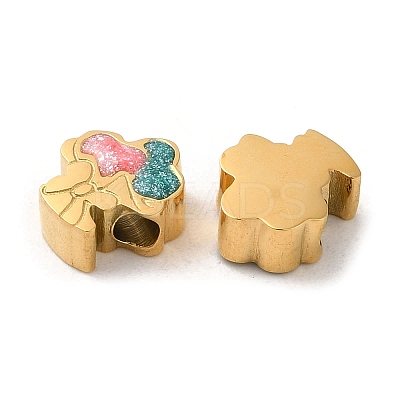 Ion Plating(IP) 304 Stainless Steel Enamel Beads STAS-Q301-01G-1