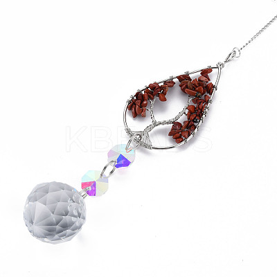 Natural Red Jasper Big Pendants G-N333-010B-1