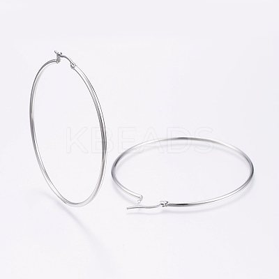 Tarnish Resistant 304 Stainless Steel Big Hoop Earrings EJEW-F105-02P-1