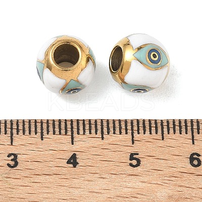 304 Stainless Steel Enamel European Beads STAS-G393-01G-01-1