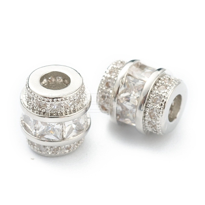 Brass Clear Cubic Zirconia Beads ZIRC-B010-27P-1