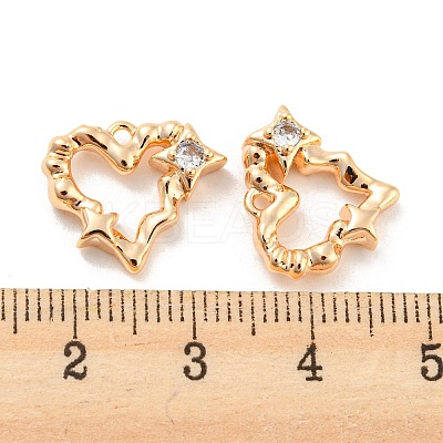 Brass Micro Pave Cubic Zirconia Pendants KK-E090-06G-1