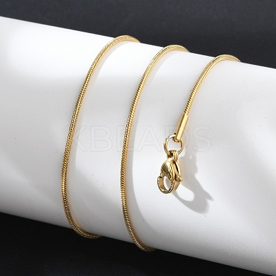 Ion Plating(IP) 304 Stainless Steel Round Snake Chain Necklace for Men Women LS-NJEW-K245-016C-1