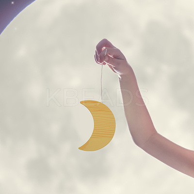 Unfinished Wooden Crescent Moon Shape WOOD-WH0124-09-1