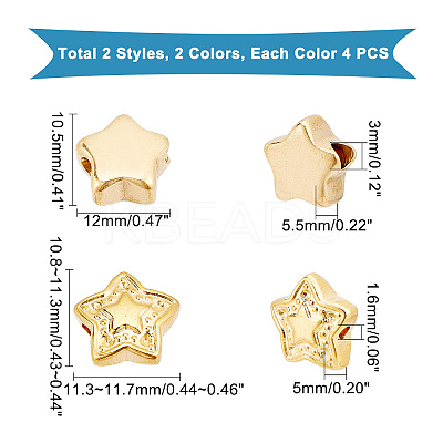 16Pcs 4 Style 304 Stainless Steel Beads STAS-DC0005-33-1