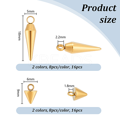 32Pcs 4 Styles 201 Stainless Steel Pendants FIND-UN0016-20-1