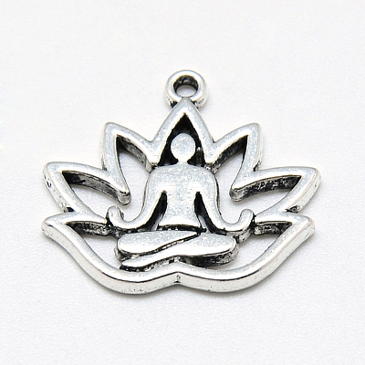 Tibetan Style Alloy Yoga Theme Pendants LS-X-TIBE-S301-005AS-RS-1
