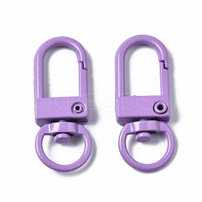 Spray Painted Eco-Friendly Alloy Swivel Snap Hooks Clasps PALLOY-T080-02F-NR-1