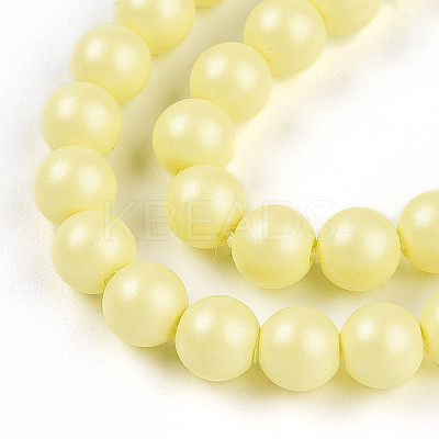 Baking Paint Pearlized Glass Pearl Bead Strands HY-N002-4mm-B03-1