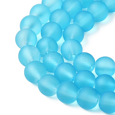 Baking Paint Transparent Glass Beads Strands X-GLAA-S031-12mm-37-1