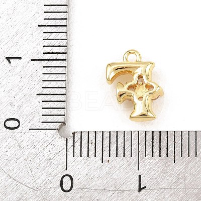 Brass Micro Pave Clear Cubic Zirconia Charms KK-Z151-18G-F-1