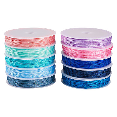 10Pcs 10 Colors Polyester Cord OCOR-TAC0040-01A-1