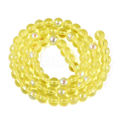 Transparent Electroplate Glass Beads Strands LS-EGLA-Q132-6MM-01A-01-1