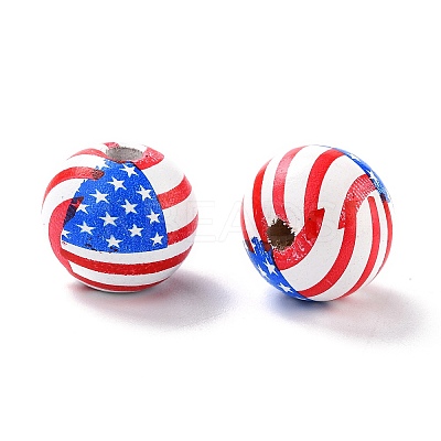 Independence Day Natural Wood Beads LS-WOOD-K006-B01-1