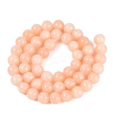 Natural Dyed Yellow Jade Gemstone Bead Strands G-R271-8mm-Y03-1
