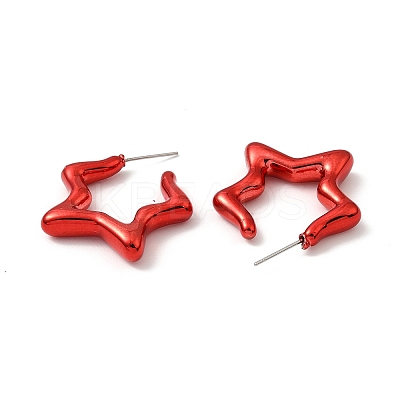 Star Acrylic Stud Earrings EJEW-P251-27-1
