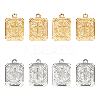 8Pcs 2 Colors 304 Stainless Steel Pendants STAS-UN0042-20-1