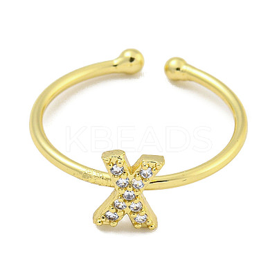 Rack Plating Brass Open Cuff Rings for Women RJEW-F162-02G-X-1