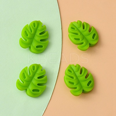 Monstera Leaf Food Grade Eco-Friendly Silicone Focal Beads FIND-YW0004-01-1