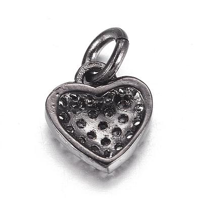 Brass Micro Pave Cubic Zirconia Charms ZIRC-P060-41B-1