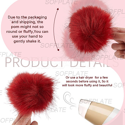 Faux Fox Fur Soft Pompom Ball DIY-WH20002-620A-02-1