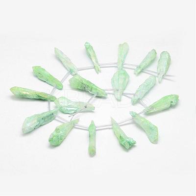 Electroplated Natural Quartz Crystal Beads Strands G-G890-A-08-1