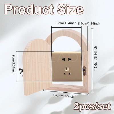 2Pcs Wooden Switch Outlet Cover AJEW-GA0008-85-1