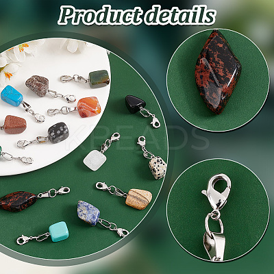 Gemstone Nuggets Pendant Decoration HJEW-AB00382-1