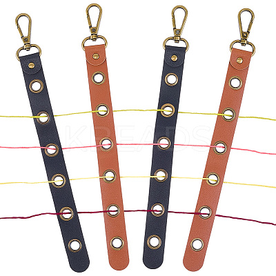4Pcs 2 Colors Alloy Leather Threader AJEW-CL0001-16-1