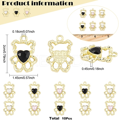 10Pcs Alloy with Rhinestone Pendants ALRI-FS0001-07-1