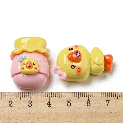 Cartoon Duck Opaque Resin Cabochons RESI-D006-02-1
