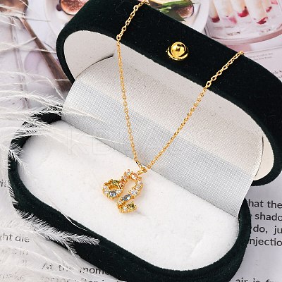 925 Sterling Silver Colorful Cubic Zirconia Constellation Pendant Cable Chain Necklaces for Women STER-R009-01G-09-1