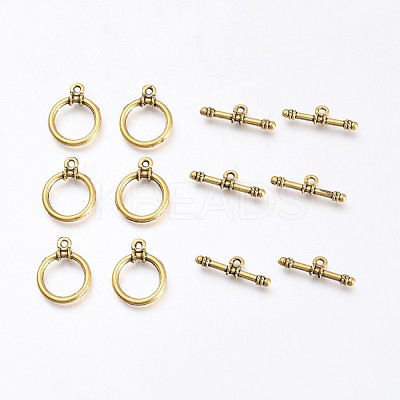 Tibetan Style Alloy Toggle Clasps TIBE-G015-09AG-1