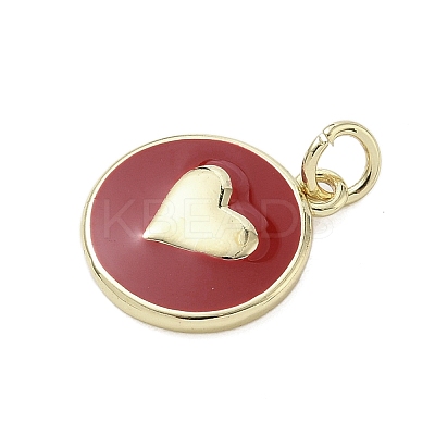 Brass Enamel Pendants KK-K368-10G-02-1