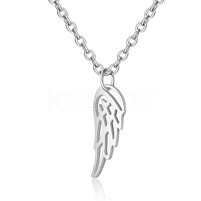 Tarnish Resistant 201 Stainless Steel Pendants Necklaces NJEW-S063-TN504-1-1