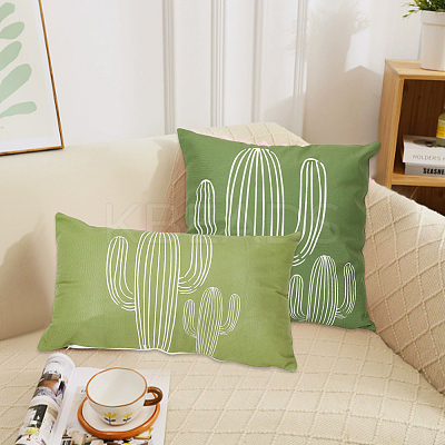 2Pcs 2 Styles Green Series Nordic Style Geometry Abstract Polyester Throw Pillow Covers AJEW-DJ0004-01B-1