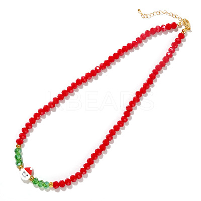 Christmas Glass Seed Beaded Necklaces SI5243-2-1