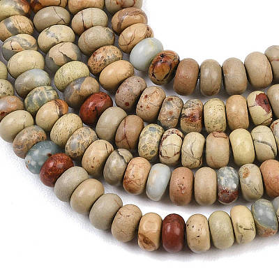 Natural Shoushan Stone Beads Strands G-L647-D11-4x6mm-1
