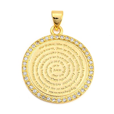 Brass with Cubic Zirconia Pendants KK-K332-16A-G-01-1