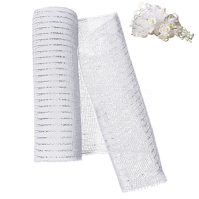 Deco Mesh Ribbons OCOR-WH0110-09B-1