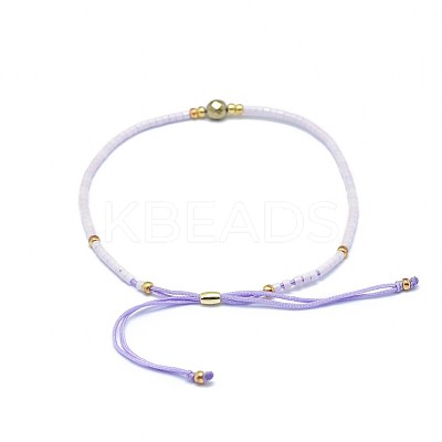 Adjustable Natural Pyrite Braided Bead Bracelets BJEW-F391-A08-1