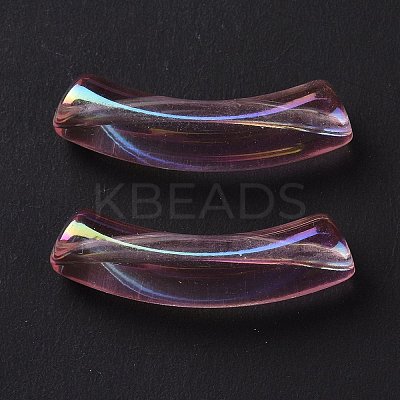 UV Plating Transparent Rainbow Iridescent Acrylic Beads OACR-A016-01K-1
